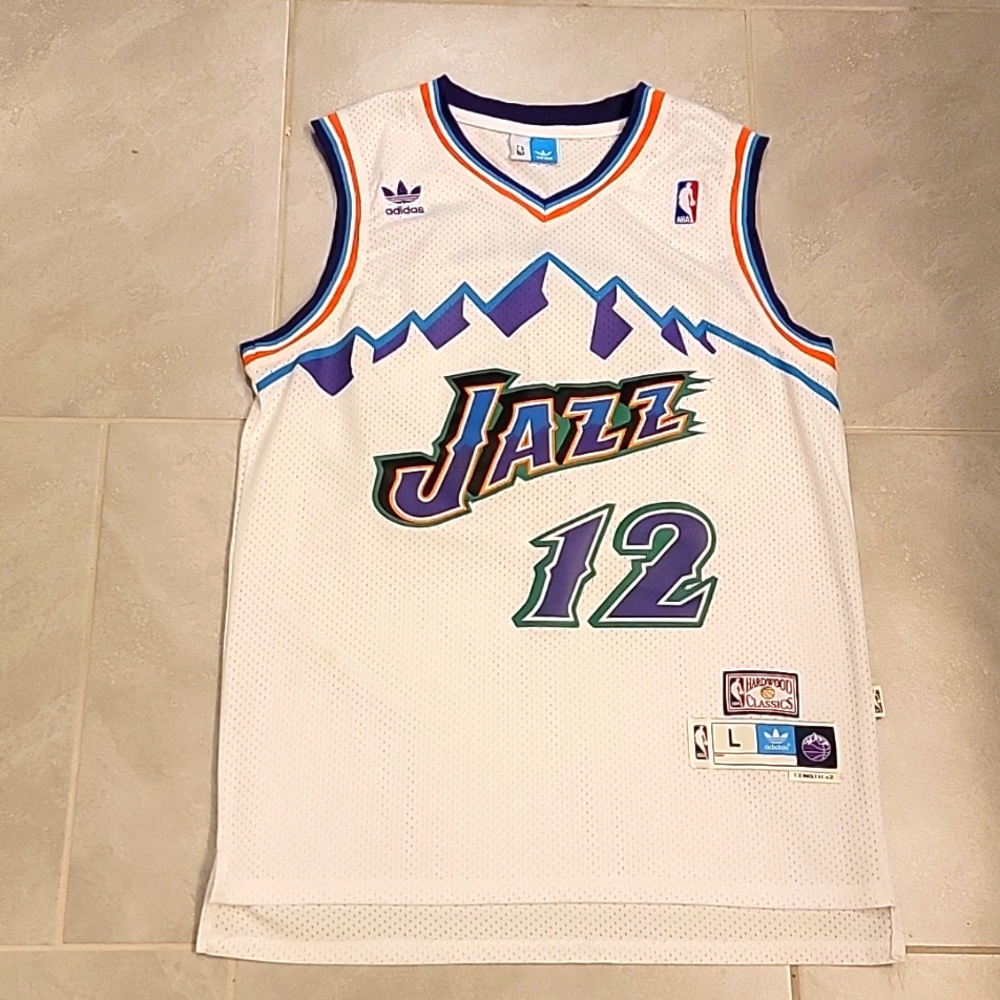 John Stockton authentic Jazz NBA jersey from his final season LARGE. Adidas.
